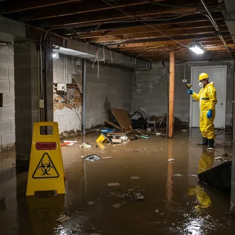 Flooded Basement Electrical Hazard in Monee, IL Property